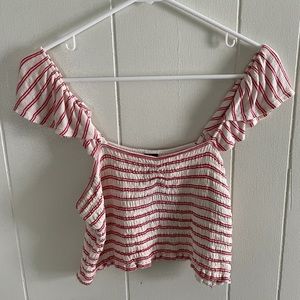 Stretchy striped crop top